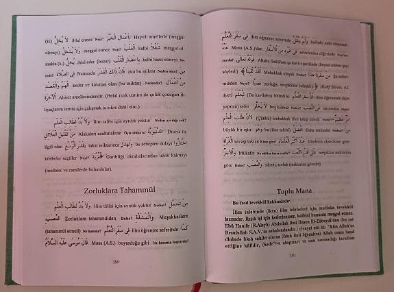 Talimül Müteallim Medrese Usulü Kelime Manalı