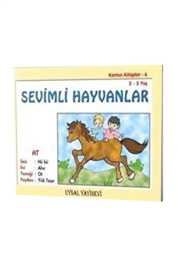 Sevimli Hayvanlar Karton Kitap 6 -2-5 Yaş