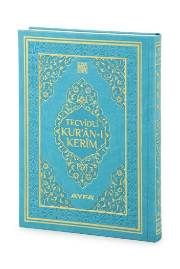 Tecvidli Kuranı Kerim Termo Deri Rahle Boy Turkuaz Renkli