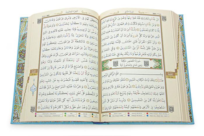 Tecvidli Kuranı Kerim Termo Deri Rahle Boy Turkuaz Renkli