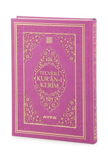 Tecvidli Kuranı Kerim Termo Deri Cami Boy Pembe Renkli