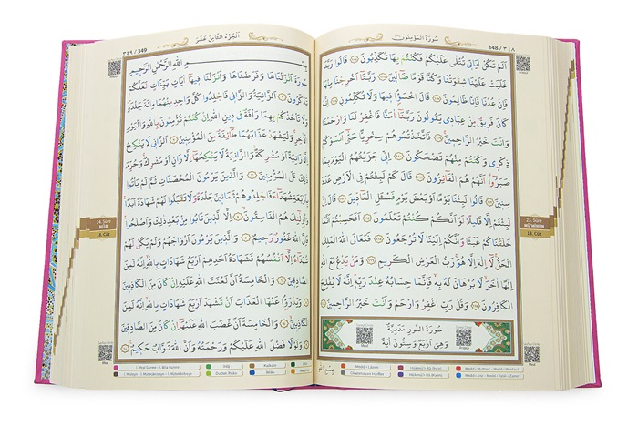Tecvidli%20Kuranı%20Kerim%20Termo%20Deri%20Cami%20Boy%20Pembe%20Renkli